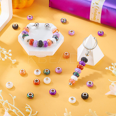 120Pcs 12 Colors Opaque Resin European Beads RESI-TA0004-80-1
