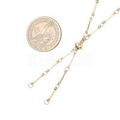 304 Stainless Steel Flat Bar Link Chain Necklace Making AJEW-JB01348-01-1
