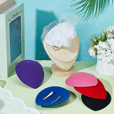 6Pcs 6 Colors EVA Cloth Teardrop Fascinator Hat Base for Millinery DIY-BC0014-09-1