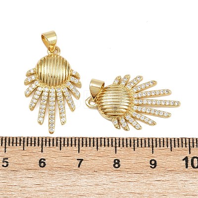 Brass Micro Pave Cubic Zirconia Pendants KK-C132-33G-1