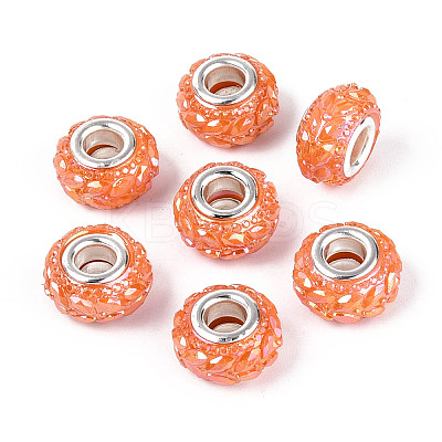 Opaque Resin European Beads RESI-T057-29J-1