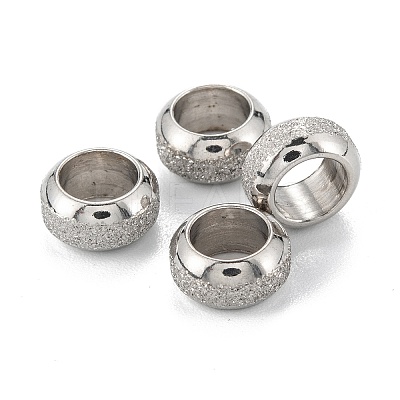 Non-Tarnish Frosted 201 Stainless Steel European Beads LS-X-STAS-B020-13P-1