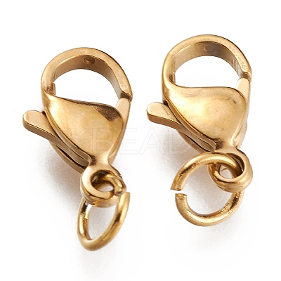 Ion Plating(IP) 304 Stainless Steel Lobster Claw Clasps LS-X-STAS-G240-01D-G-1