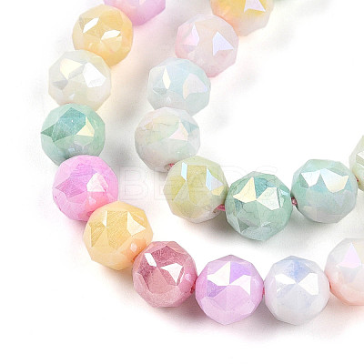 Anti-Tarnish Electroplate Glass Beads Strands GLAA-N010-8mm-05-1