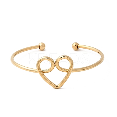 304 Stainless Steel Cuff Bangles for Women BJEW-Z150-02G-01-1