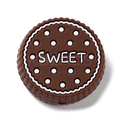 Biscuits with Word Sweet Food Grade Silicone Focal Beads SIL-G008-01B-02-1