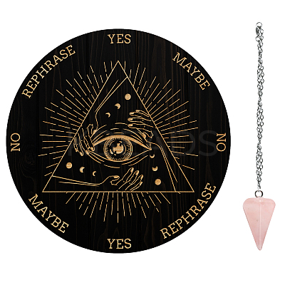 AHADEMAKER 1Pc Cone/Spike/Pendulum Natural Rose Quartz Stone Pendants DIY-GA0004-32C-1