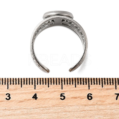 304 Stainless Steel Cuff Ring Components X-STAS-V012-01A-P-1