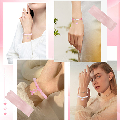 DIY Breast Cancer Awareness Bracelet Making Kit DIY-SC0021-74-1