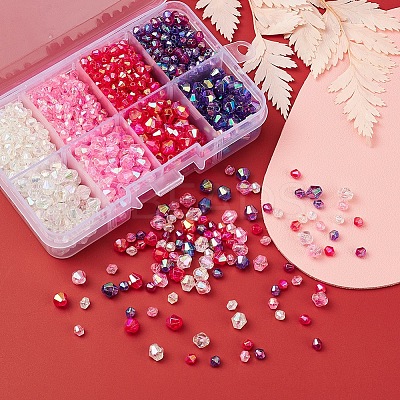 8 Style Bicone AB Color Plated Eco-Friendly Transparent Acrylic Beads TACR-YW0001-37A-1