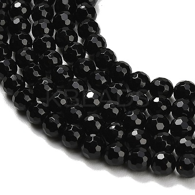 Natural Black Onyx Beads Strands X-G-C280-B01-6mm-1