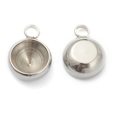 Tarnish Resistant 202 Stainless Steel Pendant Rhinestone Settings STAS-F266-24P-1