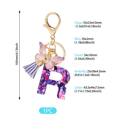 Resin Butterfly Pendant Keychains KEYC-TAC0034-03R-1