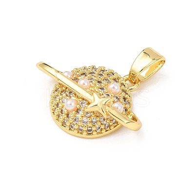 Brass Micro Pave Cubic Zirconia Pendants KK-F917-05A-G-1