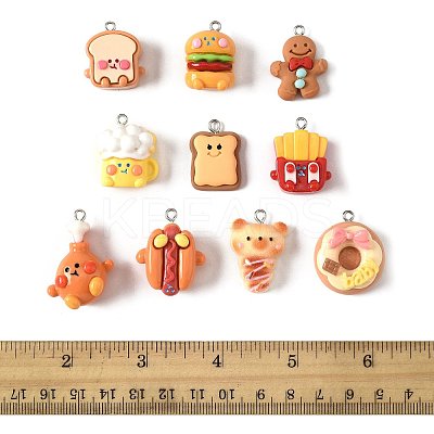 20Pcs 10 Styles Opaque Resin Imitation Food Pendants CRES-FS0001-24-1