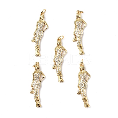 Brass Micro Pave Cubic Zirconia Pendants KK-E068-VF282-1