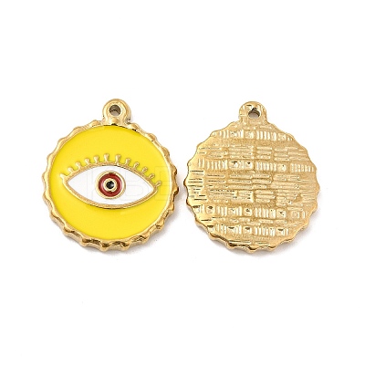 PVD Vacuum Plating 201 Stainless Steel Enamel Pendants STAS-J401-VC839-1