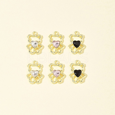 10Pcs Alloy with Rhinestone Pendants ALRI-FS0001-07-1