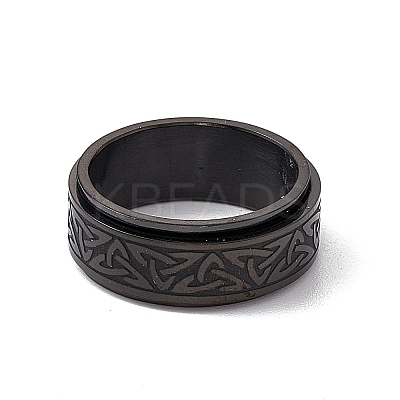 Enamel Sailor's Knot Pattern Rotating Spinner Ring RJEW-G272-01B-1
