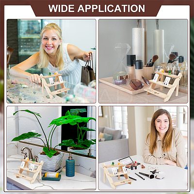 DIY 3 Tier Stair Style Pine Wooden Plant Stand Kit ODIS-WH0025-108-1
