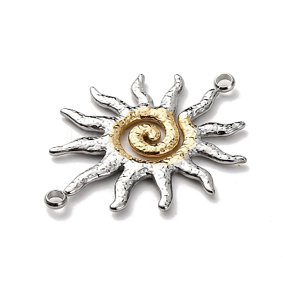 Two Tone 304 Stainless Steel Sun Connector Charms STAS-A121-03P-1
