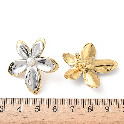 Two Tone 304 Stainless Steel Acrylic Imitation Pearl Stud Earrings EJEW-B156-16GP-1