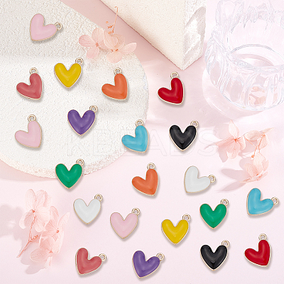 60Pcs 10 Colors Eco-Friendly Zinc Alloy Pendants FIND-SC0024-13-1