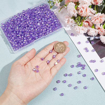 800Pcs UV Plating Transparent Acrylic Beads PACR-GO0001-01-1