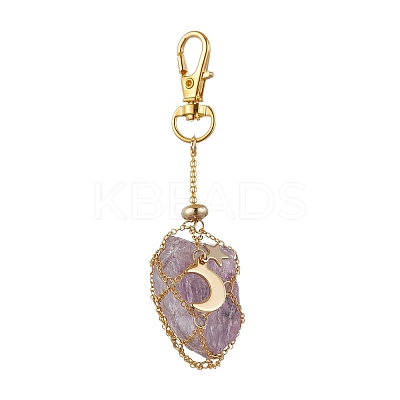 Moon Alloy Swivel Lobster Claw Clasps & Brass Cable Chains AJEW-JB01336-03-1