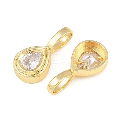 Brass Pave Clear Cubic Zirconia Pendants KK-CBA56EF-35B-G-02-1