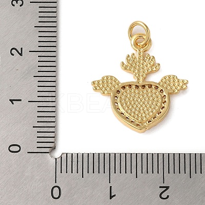 Rack Plating Brass Micro Pave Cubic Zirconia Pendants KK-P279-04A-G-1