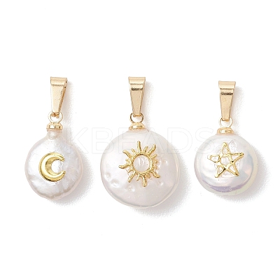 3Pcs 3 Styles Baroque Natural Keshi Pearl Pendants PALLOY-JF04958-1
