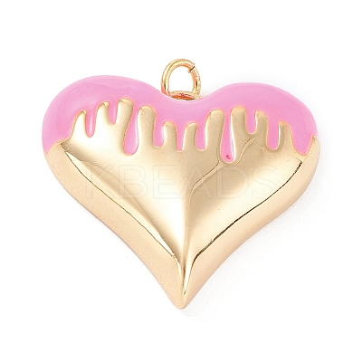 Brass Enamel Pendants KK-P201-24G-F-1