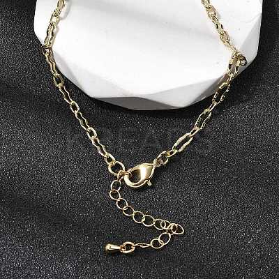 3MM Brass Textured Oval Link Chain Necklaces for Women Men NJEW-F355-01G-1