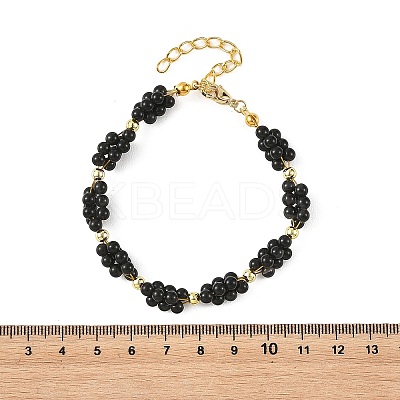 Natural Mixed Stone Grapes Beaded Bracelets for Women BJEW-JB14249-1