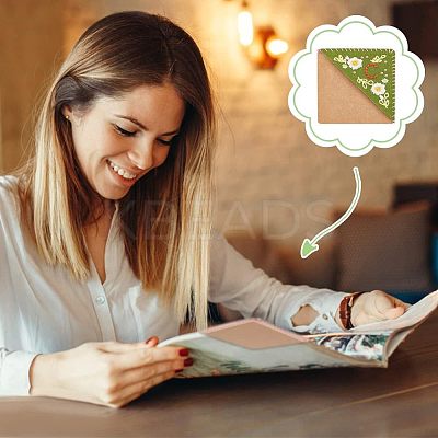 4Pcs 4 Style Felt & Kraft Paper Embroidery Corner Bookmarks FIND-OC0002-34-1