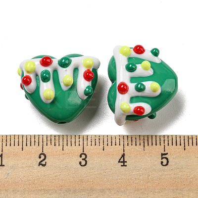 Hand Painted Acrylic with Enamel Beads MACR-D031-06G-1