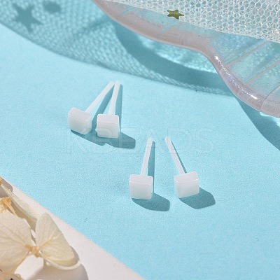 Hypoallergenic Bioceramics Zirconia Ceramic Square Stud Earrings EJEW-Z023-07E-1