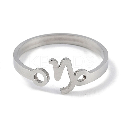 Non-Tarnish Constellations 304 Stainless Steel Open Cuff Ring for Women RJEW-L122-001P-05-1