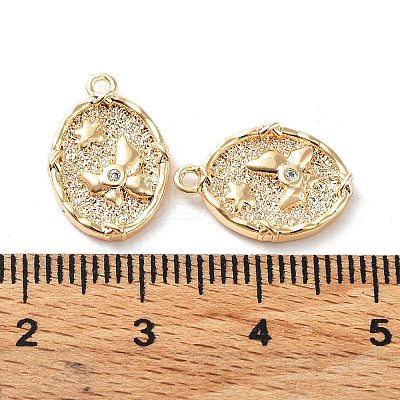 Rack Plating Brass Micro Pave Cubic Zirconia Pendants KK-K333-97G-1