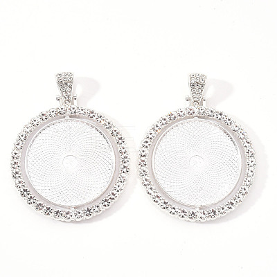 Alloy Pendant Cabochon Settings X-PALLOY-S107-005S-RS-1