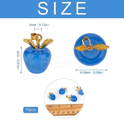 10Pcs Apple Gemstone Charm Pendant Crystal Quartz Healing Natural Stone Pendants Opal Buckle for Jewelry Necklace Earring Making Crafts JX526D-1