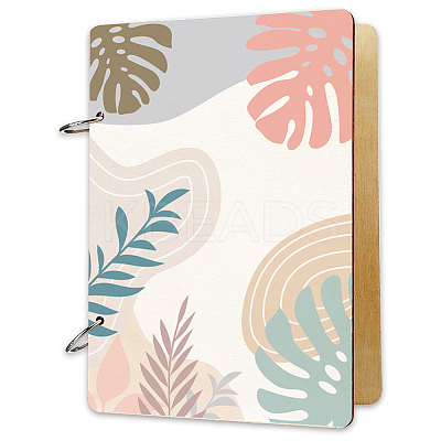 Wooden 2-Ring Loose Leaf Binder Postcard Phote Album Cover DIY-WH0547-031-1
