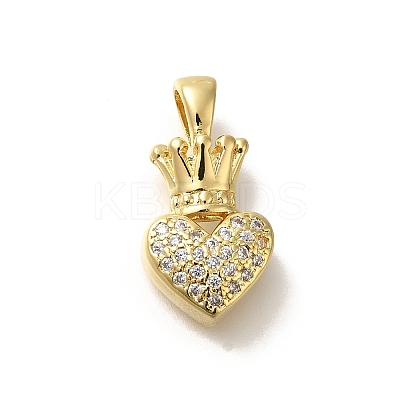 Rack Plating Brass with Cubic Zirconia Pendants KK-Z086-07G-1