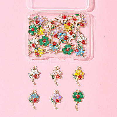 24Pcs 6 Styles Alloy Enamel Pendants FIND-FS0004-18-1