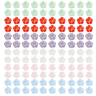 240Pcs 6 Colors UV Plating Acrylic Bead Cap OACR-TA0002-94-1