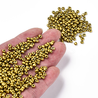 8/0 Baking Paint Glass Round Seed Beads SEED-S036-01B-06-1