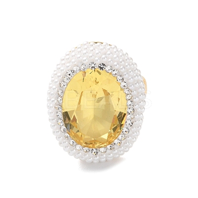 Adjustable Brass Micro Pave Cubic Zirconia Rings RJEW-K286-03G-1