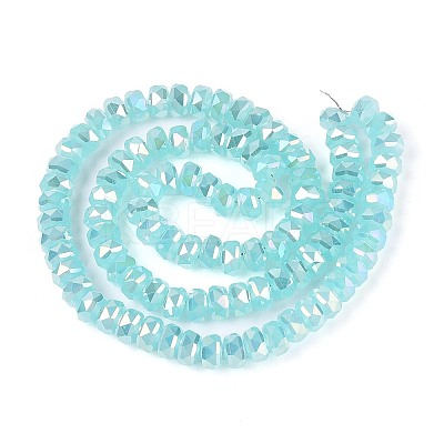 Electroplate Imitation Jade Glass Beads Strands EGLA-N022-05B-B03-1