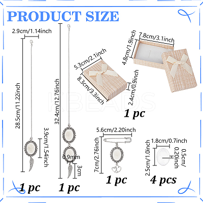 2Pcs 2 Styles Wing Alloy Pendant Decorations with Oval Tray HJEW-GA00049-02-1